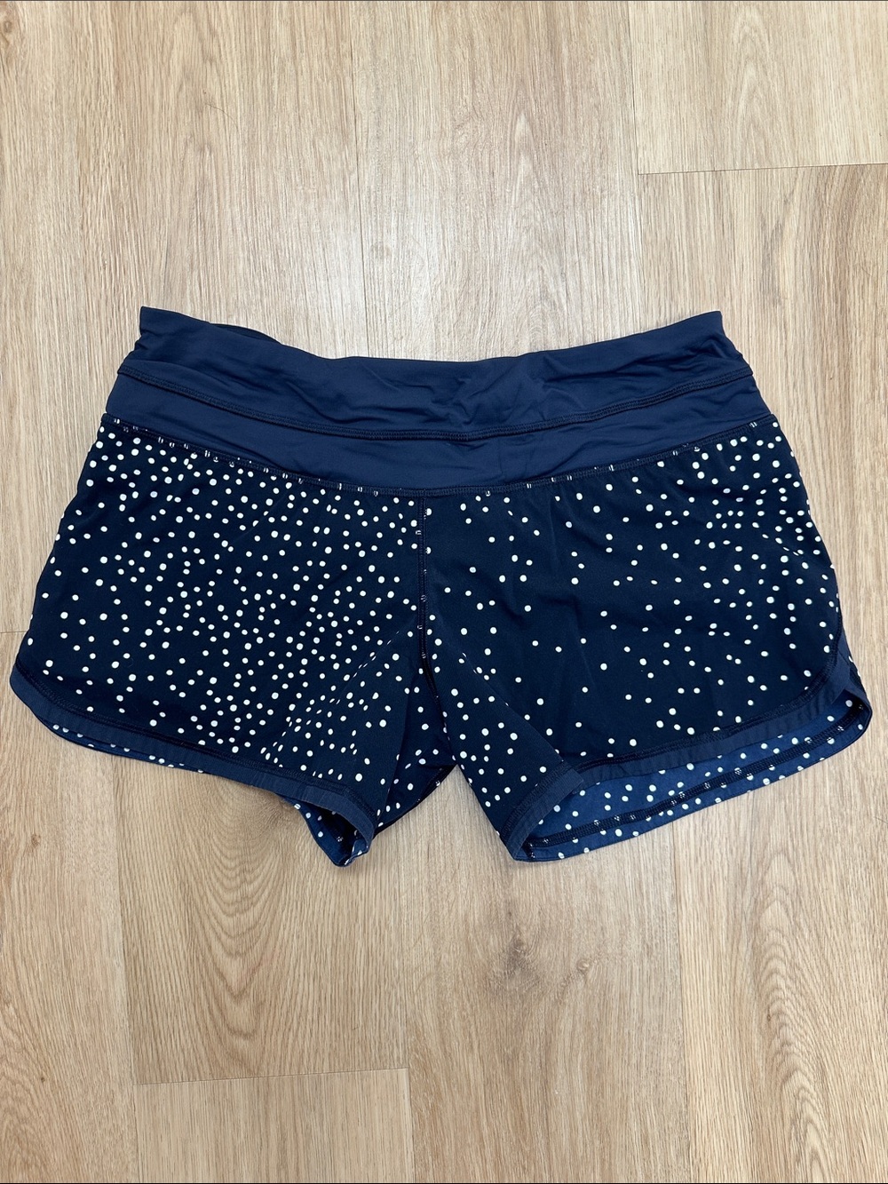 lululemon athletica Navy Blue Polka Dot Women's Athletic Shorts